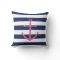 Navy Blue and Pink Anchor Pillow