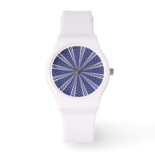Navy Blue and Pink Bold Geo Kaleidoscope Watch