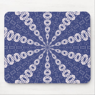 Navy Blue and Pink Mitochondria Kaleidoscope Mouse Pad