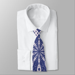Navy Blue and Pink Mitochondria Kaleidoscope Tie