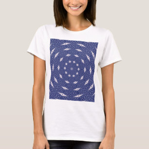 Navy Blue and Pink Mitochondria Mandala T-Shirt