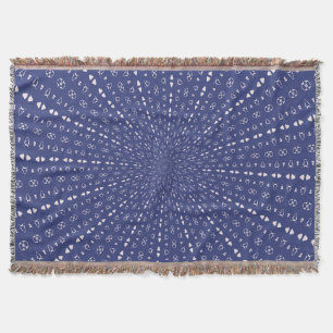 Navy Blue and Pink Seamless Geo Kaleidoscope Throw Blanket