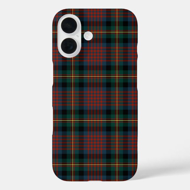 Navy Blue and Red MacLennan Clan Scottish Plaid Case-Mate iPhone Case (Back)