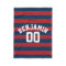 Navy Blue and Red Rugby Stripes Name Number