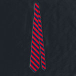 Navy blue and red striped groomsmen wedding tie<br><div class="desc">Navy blue and red striped groomsmen wedding neck tie. Modern bold stripe pattern design for groom or groomsmen. Also great for office,  business party,  gala event and more. Choose custom colours to match your clothing outfit. Personalised gift idea for men. Printed on two sides.</div>