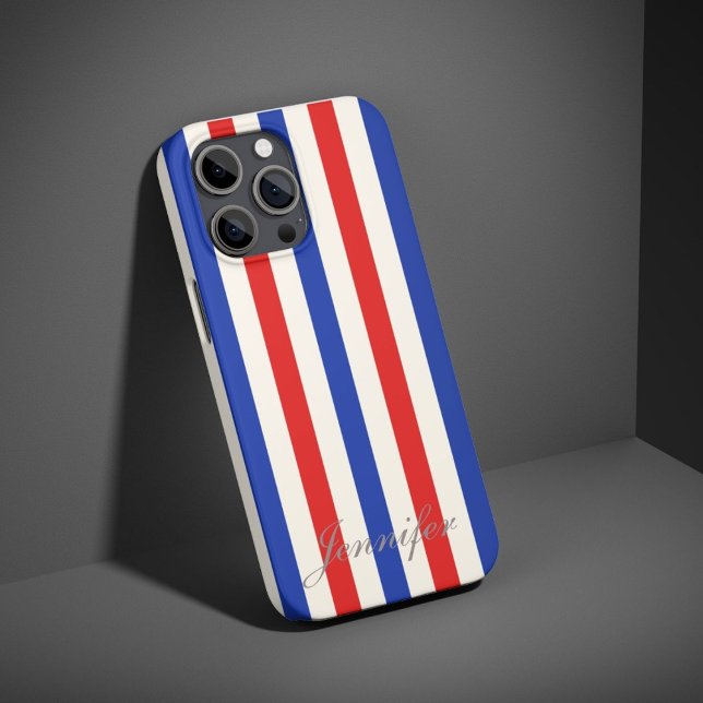 Navy Blue and Red Stripes Case-Mate  Case-Mate iPhone Case (Creator Uploaded)