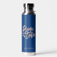 Navy Blue and Rose Gold Bride Tribe Bachelorette