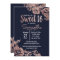 Navy Blue and Rose Gold Floral Sweet 16