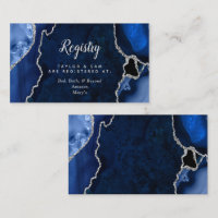 Navy Blue and Silver Agate Wedding Registry