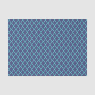 Navy Blue and Teal Traditional Maroccan Pattern Tissue Paper