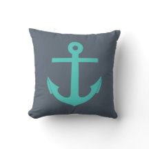 Navy Blue and Turquoise Anchor Nautical