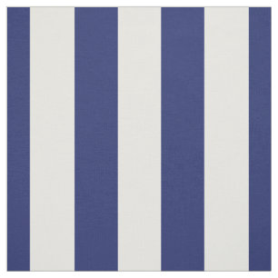Navy Blue and White 1.5" Stripes Pattern Fabric
