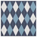 Navy Blue and White Argyle Pattern Fabric