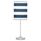 Navy Blue and White Bold Stripes Table Lamp
