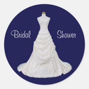 Navy Blue and White Bridal Shower Envelope Seal