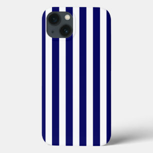 Navy blue and white candy stripes Case-Mate iPhone 13 Case