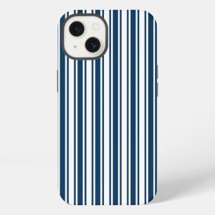 Navy blue and white candy stripes Case-Mate iPhone 13 Case