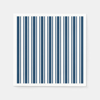 Navy blue and white candy stripes napkin