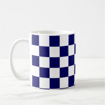 Navy Blue and White Chequerboard Pattern