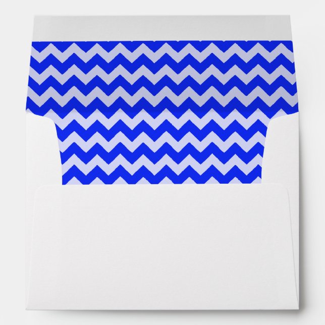 Navy Blue and White Chevron Print Envelope (Back (Bottom))