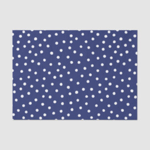 Navy Blue and White Confetti Dots Pattern Tissue Paper