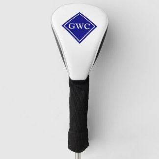 Navy Blue And White Custom Monogram Golf Head Cover