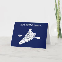 Navy Blue and White Kayakers Birthday