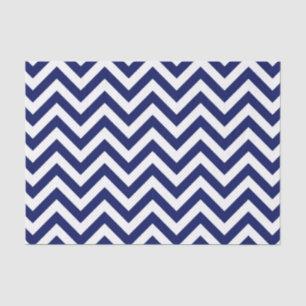 Navy Blue and White Large Chevron ZigZag Pattern Tissue Paper
