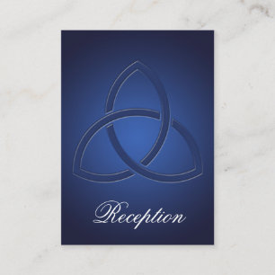 Navy Blue and White Love Knot Enclosure Card