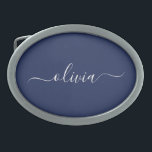 Navy Blue and White Modern Monogram Belt Buckle<br><div class="desc">Introducing our Navy Blue and White Modern Monogram Collection: Elevate your home decor with our sophisticated collection featuring a contemporary navy blue and white colour scheme. Each piece is meticulously crafted to exude elegance and style, perfect for adding a touch of modern flair to any room. Whether you're looking for...</div>