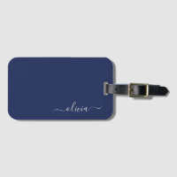 Navy Blue and White Modern Monogram