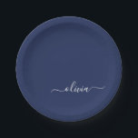 Navy Blue and White Modern Monogram Paper Plate<br><div class="desc">Introducing our Navy Blue and White Modern Monogram Collection: Elevate your home decor with our sophisticated collection featuring a contemporary navy blue and white colour scheme. Each piece is meticulously crafted to exude elegance and style, perfect for adding a touch of modern flair to any room. Whether you're looking for...</div>