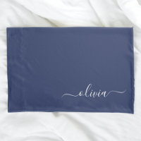 Navy Blue and White Modern Monogram