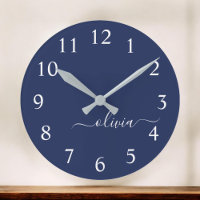 Navy Blue and White Modern Monogram