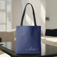 Navy Blue and White Modern Monogram