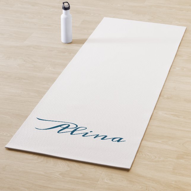 Navy blue and white monogram  yoga mat (In Situ)