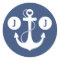 Navy Blue and White Nautical Monogram