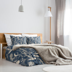 Navy Blue and White Nautical Pattern Pillowcase