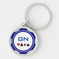 Navy Blue And White Poker Chip Casino Las Vegas