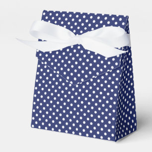 Navy Blue and White Polka Dots Pattern Favour Box