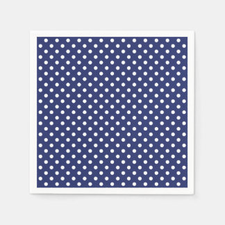 Navy Blue and White Polka Dots Pattern Napkin
