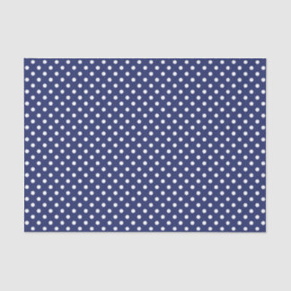 Navy Blue and White Polka Dots Pattern Tissue Paper