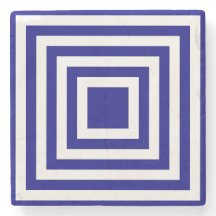 Navy Blue and White Square Stripes