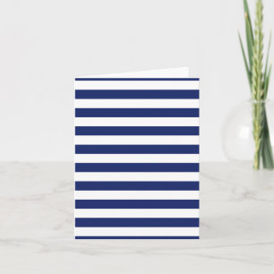 Navy Blue and White Stripe Pattern Card