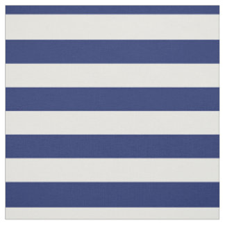 Navy Blue and White Stripe Pattern Fabric