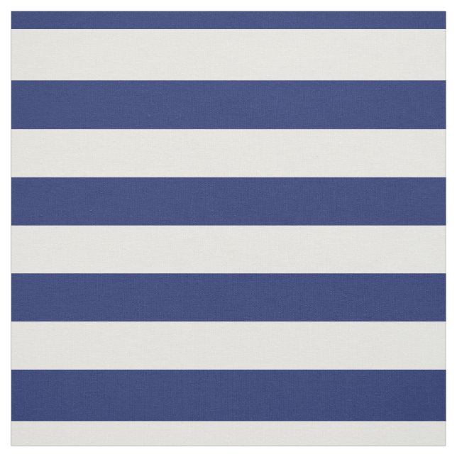 Navy Blue and White Stripe Pattern Fabric (Swatch)
