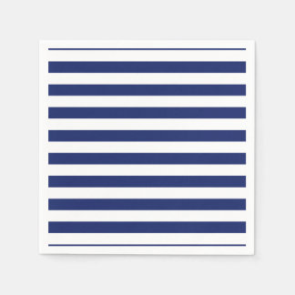 Navy Blue and White Stripe Pattern Napkin
