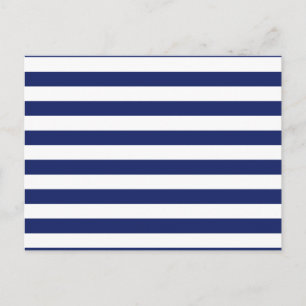 Navy Blue and White Stripe Pattern Postcard