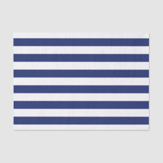 Navy Blue and White Stripe Pattern Tissue Paper