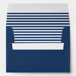 Navy Blue and White Striped  Envelopes
